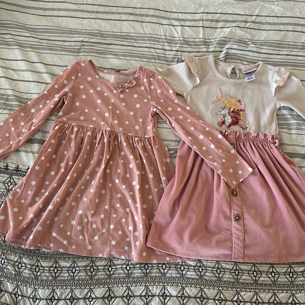 Girls Long Sleeve Dress Size 4 (2 dresses total)